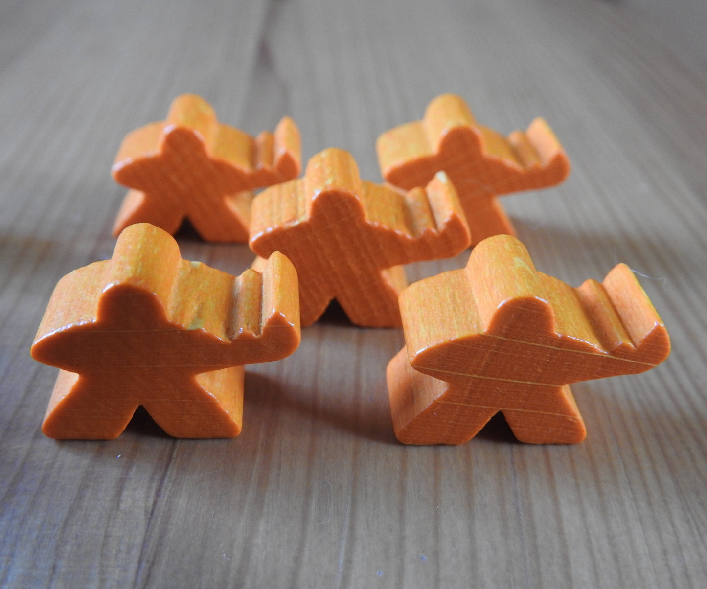 Mists Over Carcassone - 5 Wooden Guardian Meeples Set | Orange | Accessory - Green Zink Games