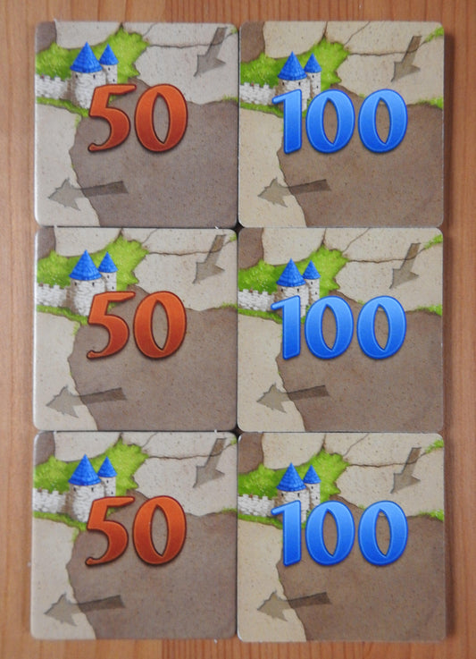 Carcassonne - 6 Extra Scoring Tiles | Accessory - Green Zink Games