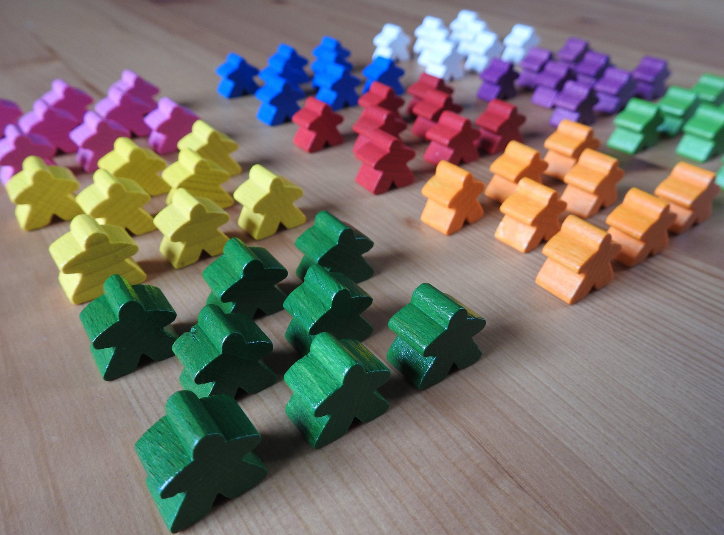 Carcassonne - 8 Wooden Meeples Set | Accessory - Green Zink Games