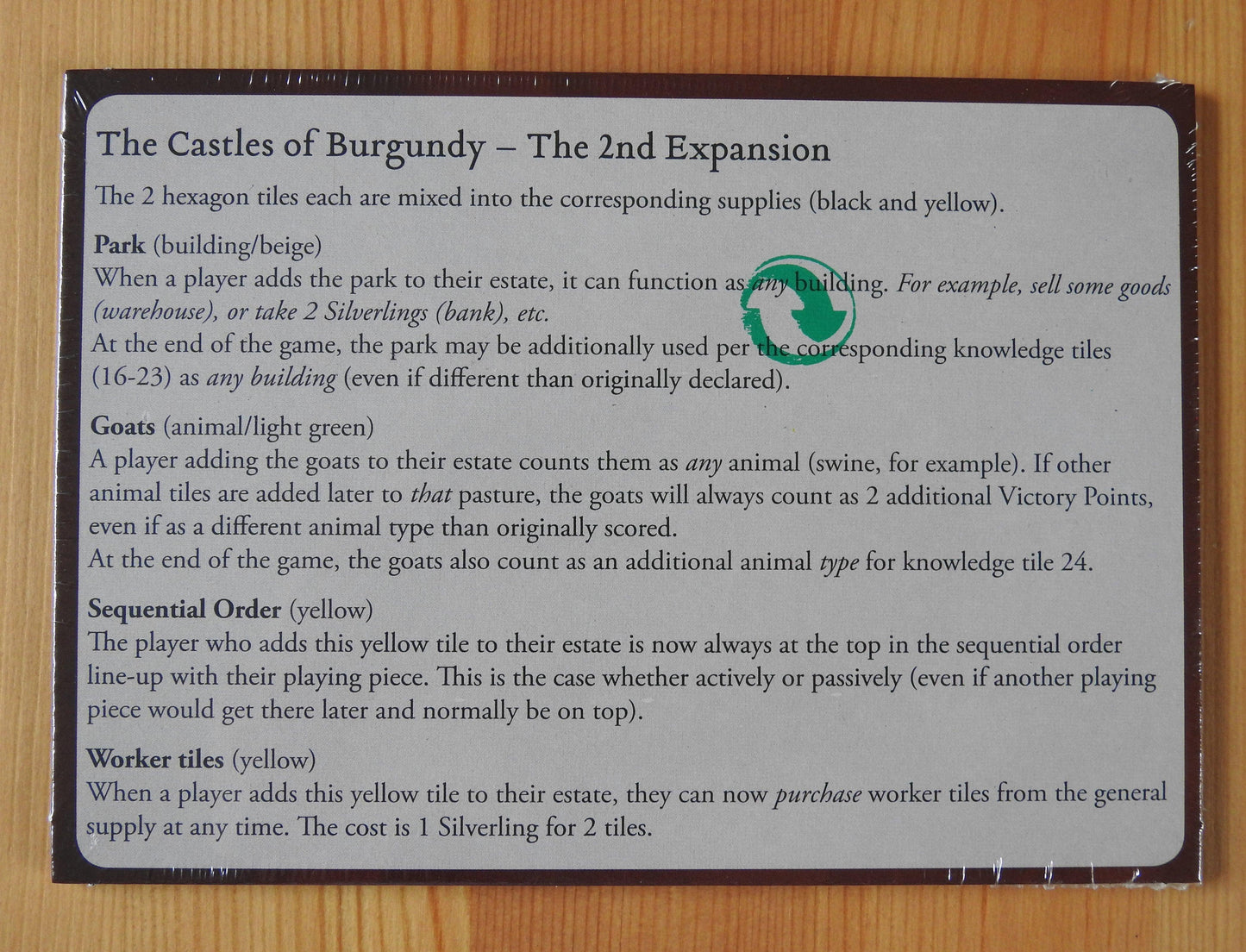 Castles of Burgundy - New Hex Tiles | 2nd Expansion - Green Zink Games
