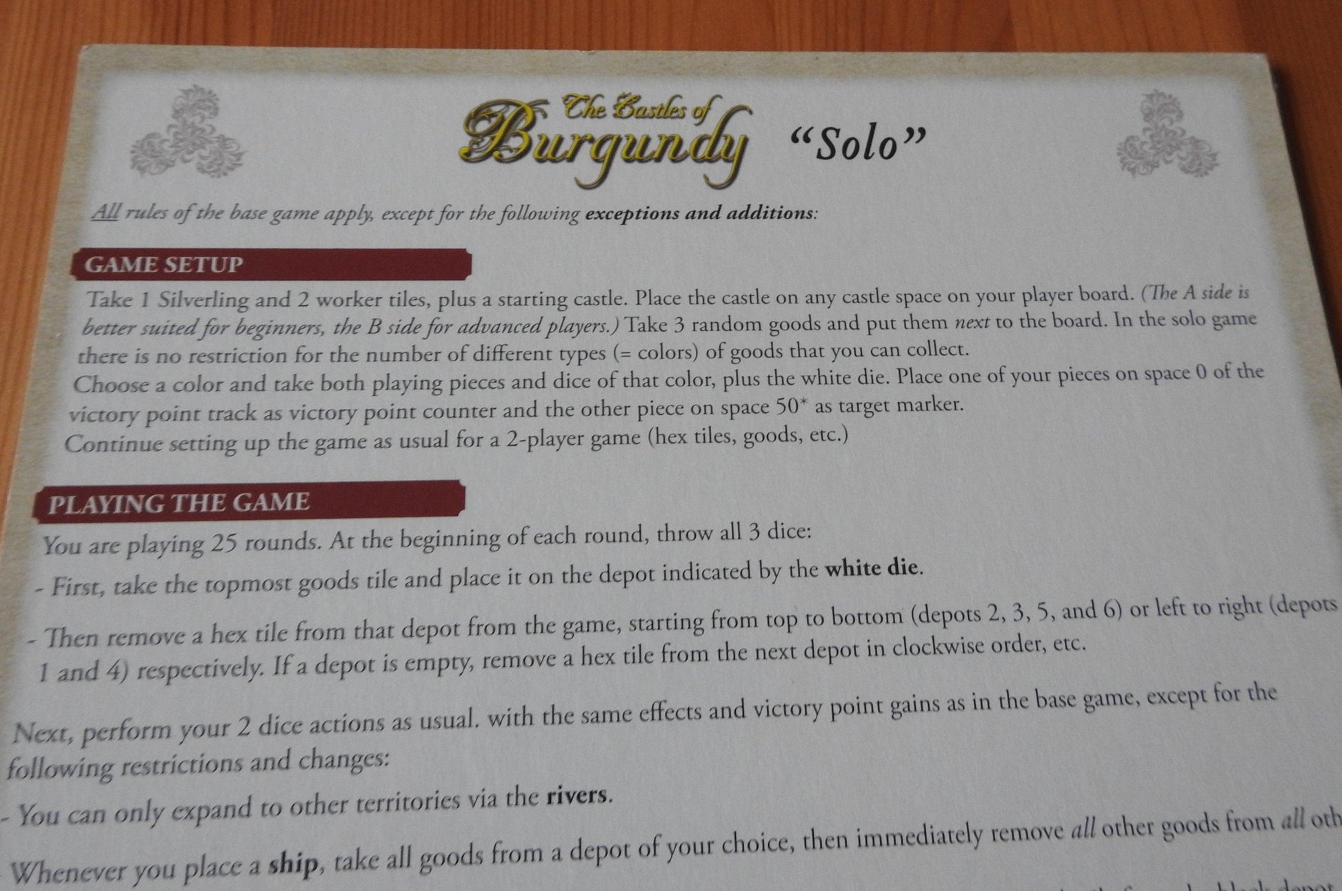 Castles of Burgundy - Solo Game | 10th Expansion - Green Zink Games