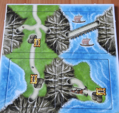 A view of some more tiles, with boats sailing in the lochs and whisky barrels aplenty!