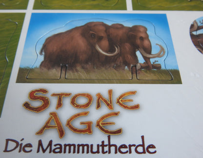 Close-up view of the mammoth herd piece. Scary!