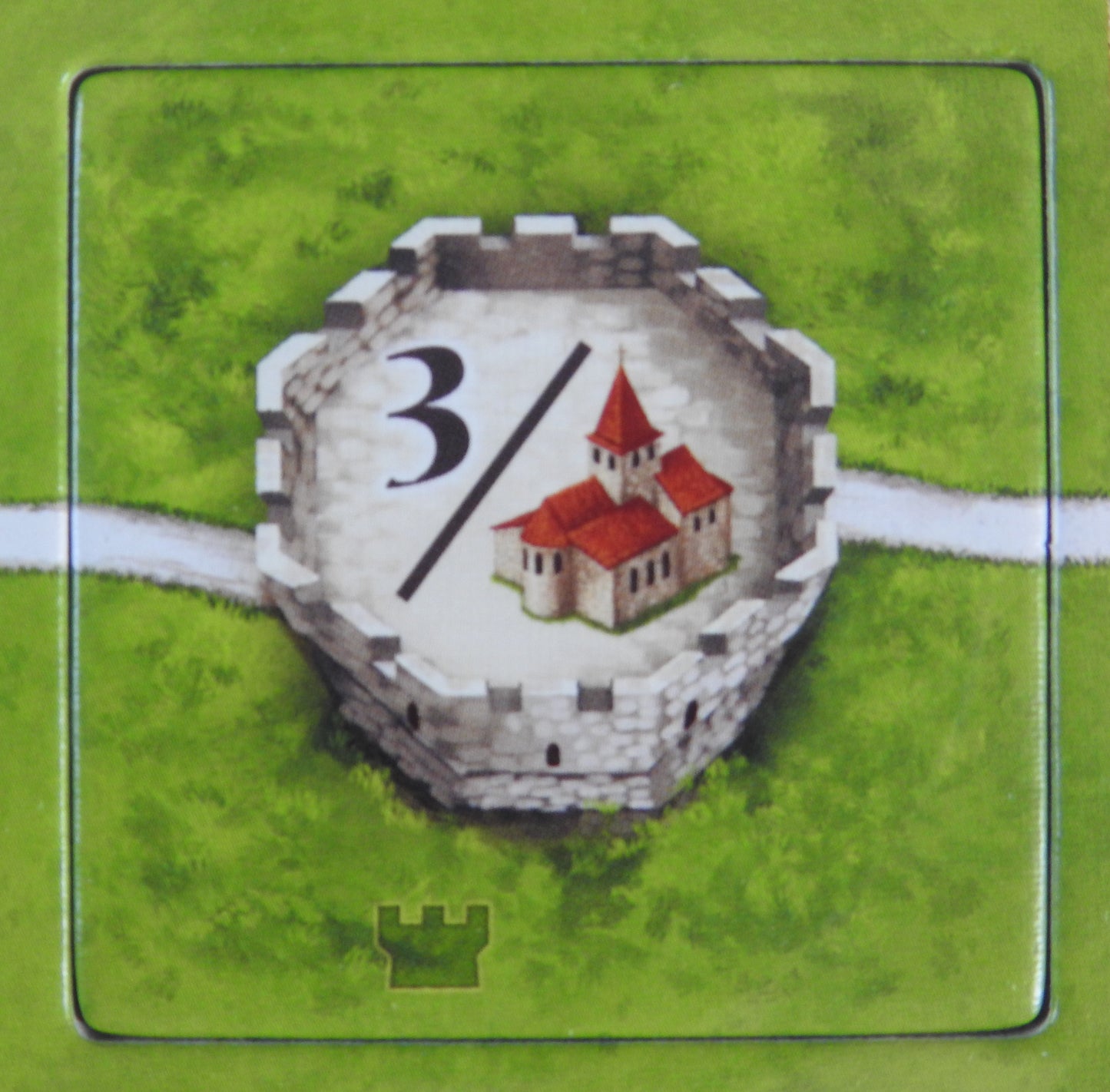Close-up of a Watchtower tile connected to roads.