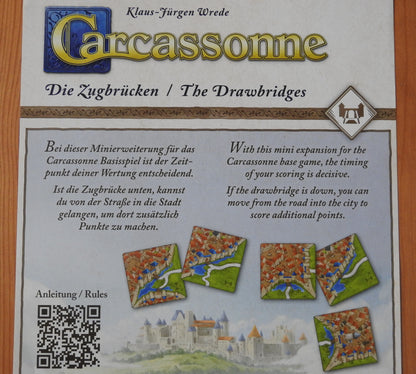 The explanatory text sheet for the mini expansion that comes with Carcassonne Drawbridges.