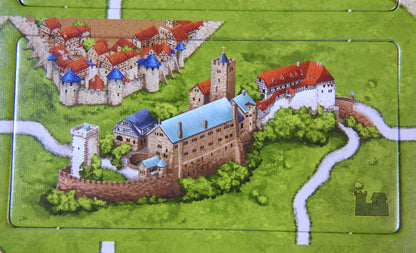 Close-up view of one of the beautiful castles featured in this German Castles mini expansion for Carcassonne.
