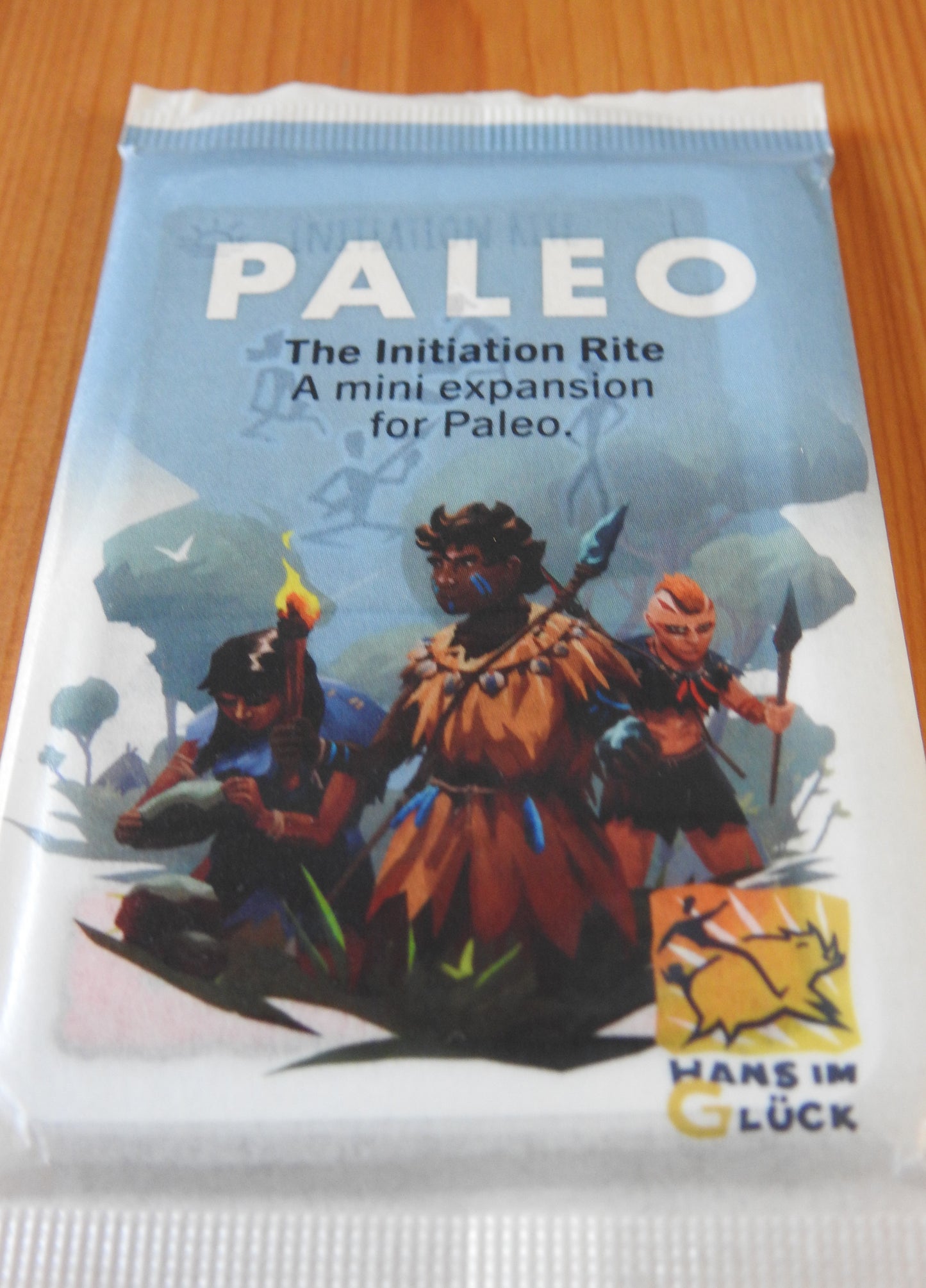 Closer view of the deck of cards that make up this Paleo Initiation Rite mini expansion.