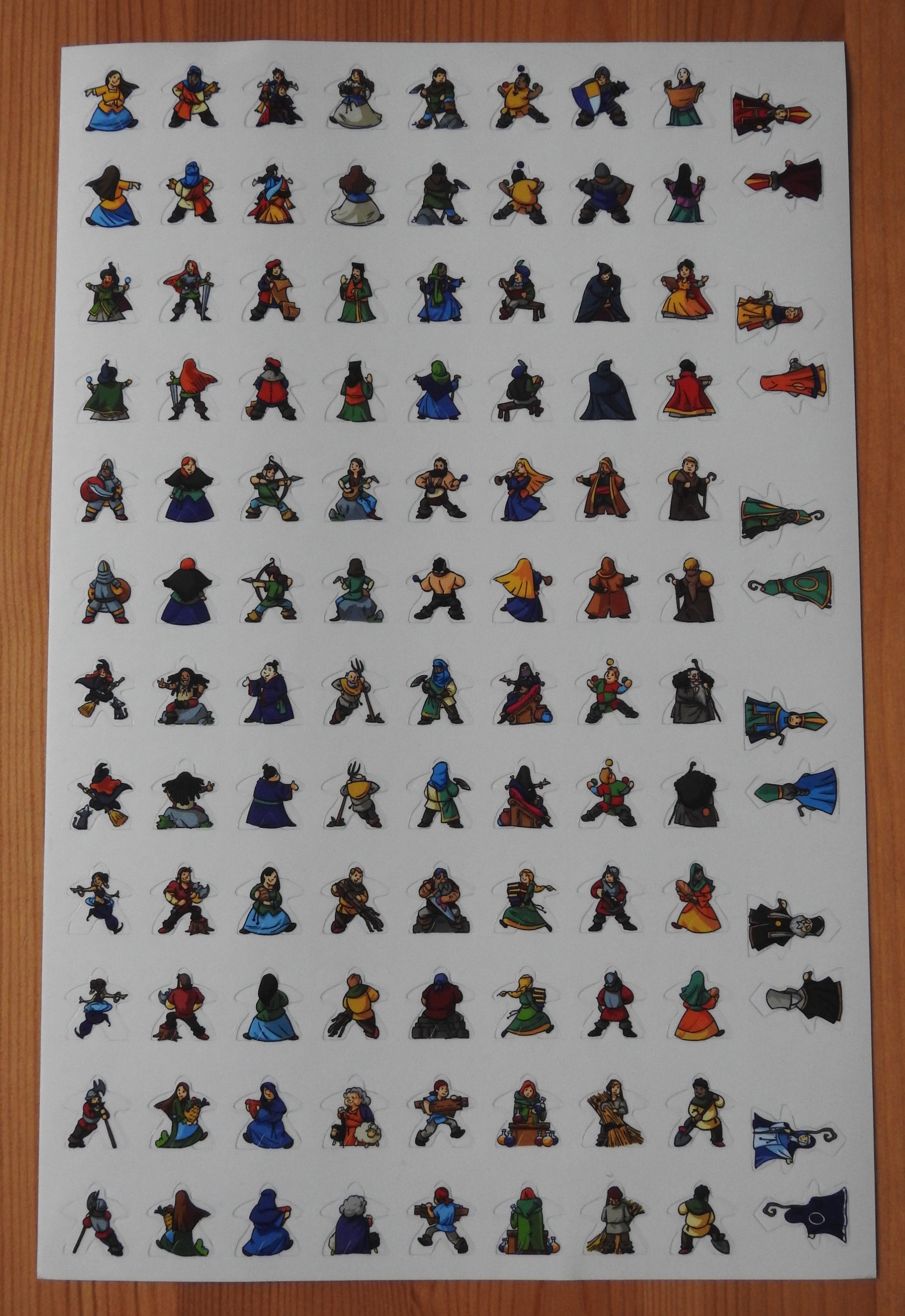 Top view showing the entire sticker sheet containing 108 stickers.