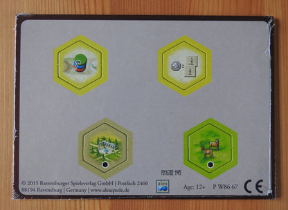 Top view of the New Hex Tiles expansion for Castles of Burgundy.