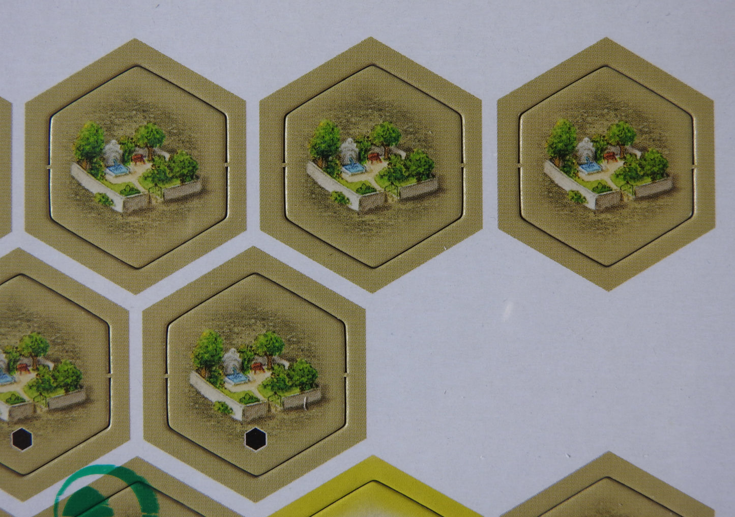 Close-up view of some more Pleasure Garden hexes.