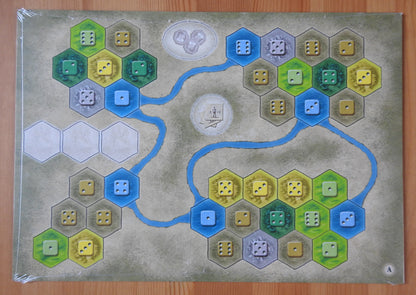 Top view showing Board A of the Solo Game expansion for Castles of Burgundy.