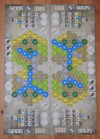 View of all 4 of the Team Game boards that come with this expansion for Castles of Burgundy.
