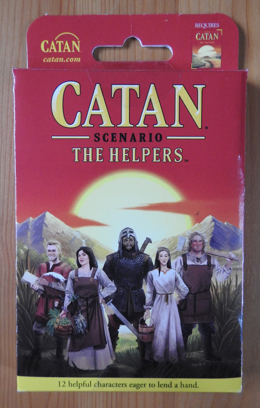 View of the front of the Catan Scenarios Helpers mini expansion.