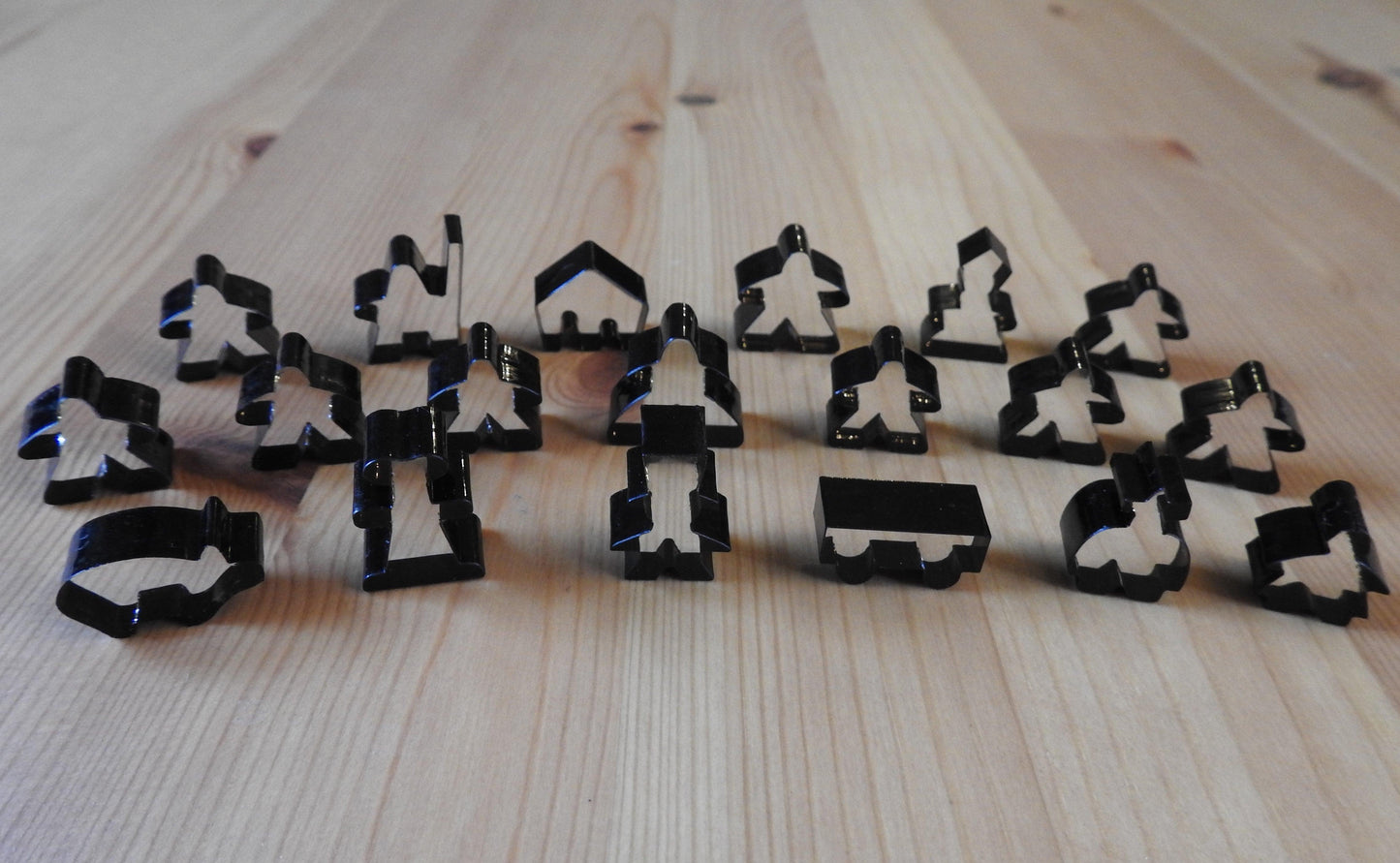 Carcassonne - 19 Crystal Meeples Complete Set | Accessory - Green Zink Games