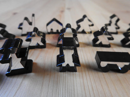 Carcassonne - 19 Crystal Meeples Complete Set | Accessory - Green Zink Games