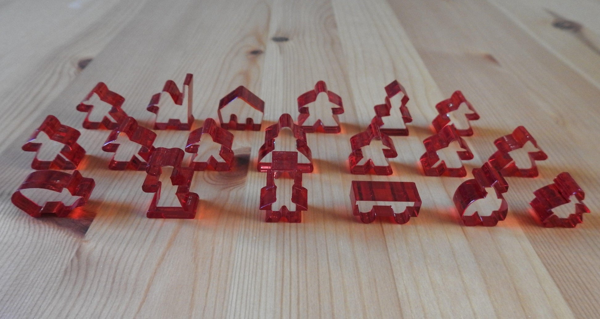 Carcassonne - 19 Crystal Meeples Complete Set | Accessory - Green Zink Games