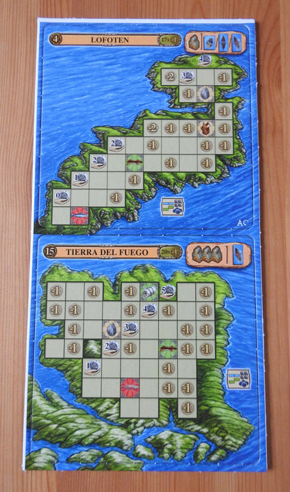 View of the Lofoten and Tierra del Fuego (daytime) new exploration boards that are included.