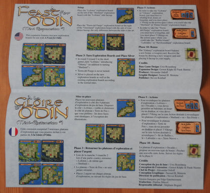 View of the included English and French rules for the mini expansion.