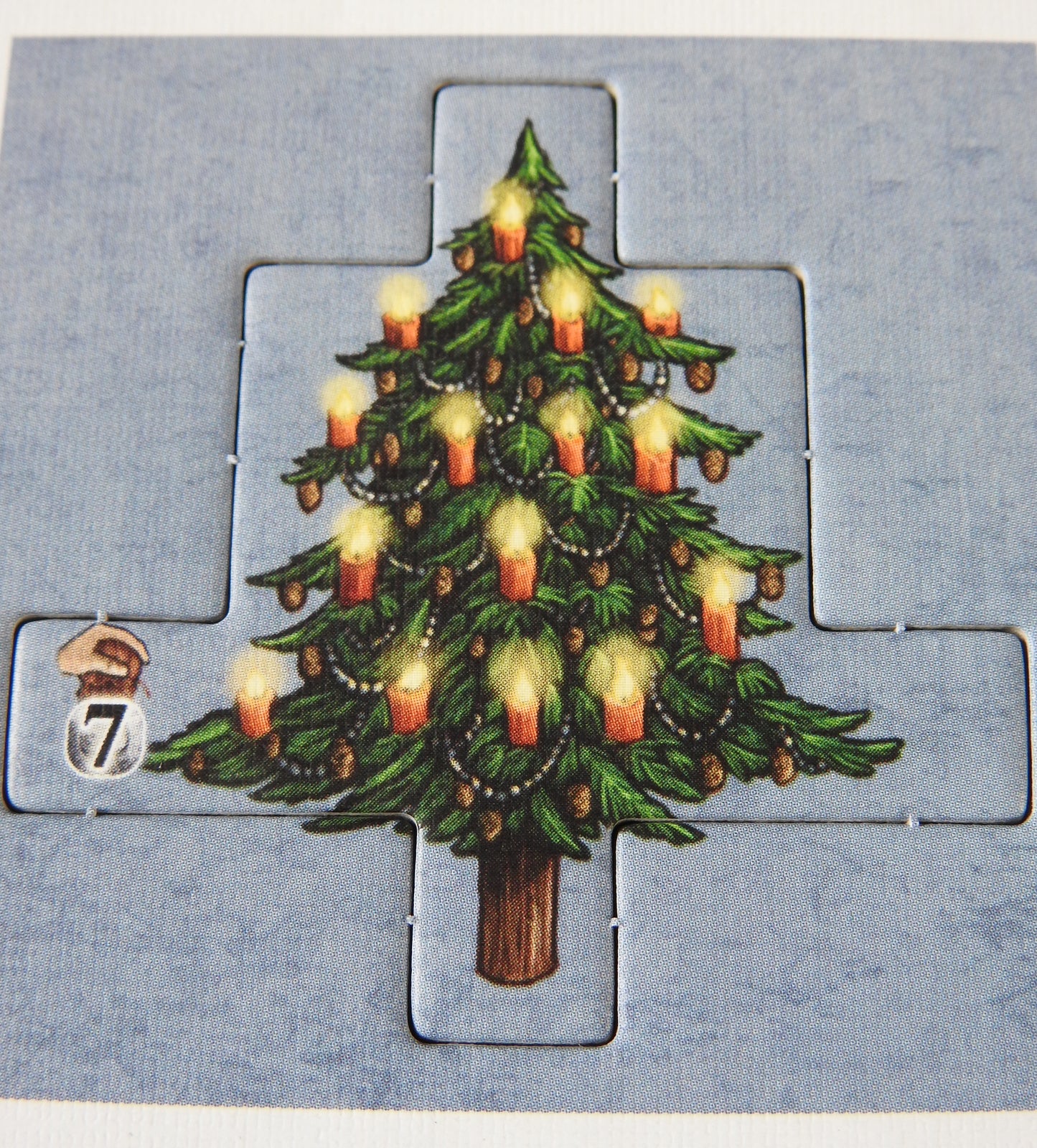 Close up of the Christmas Tree tile for Feast for Odin New Special Tiles mini expansion.