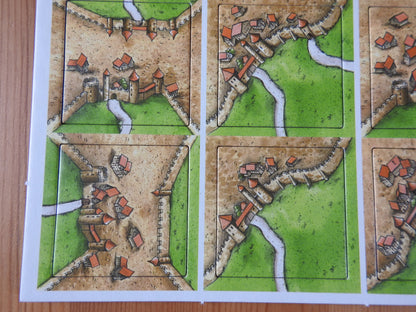 Close-up of another 4 tiles, showing a number of large cities with roads leading from them.