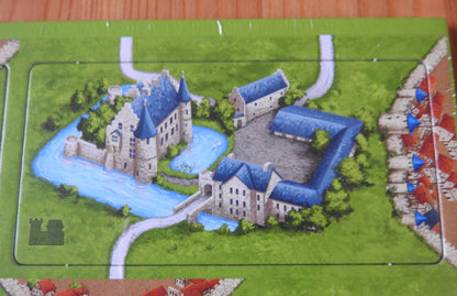 Close-up view of another of the beautiful tiles in this Carcassonne German Castles mini expansion.