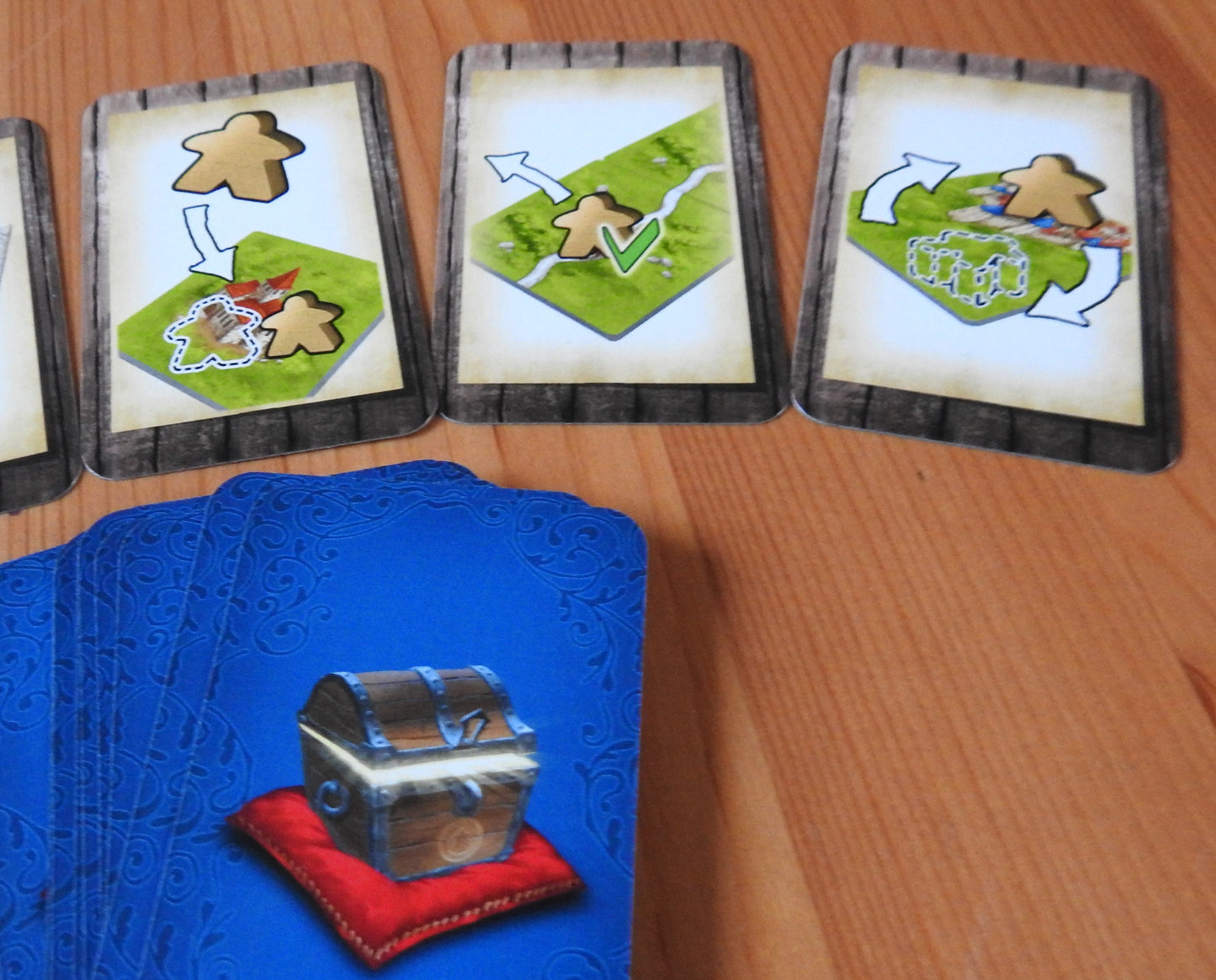 Another view showing more of the different cards included with Carcassonne Gifts.