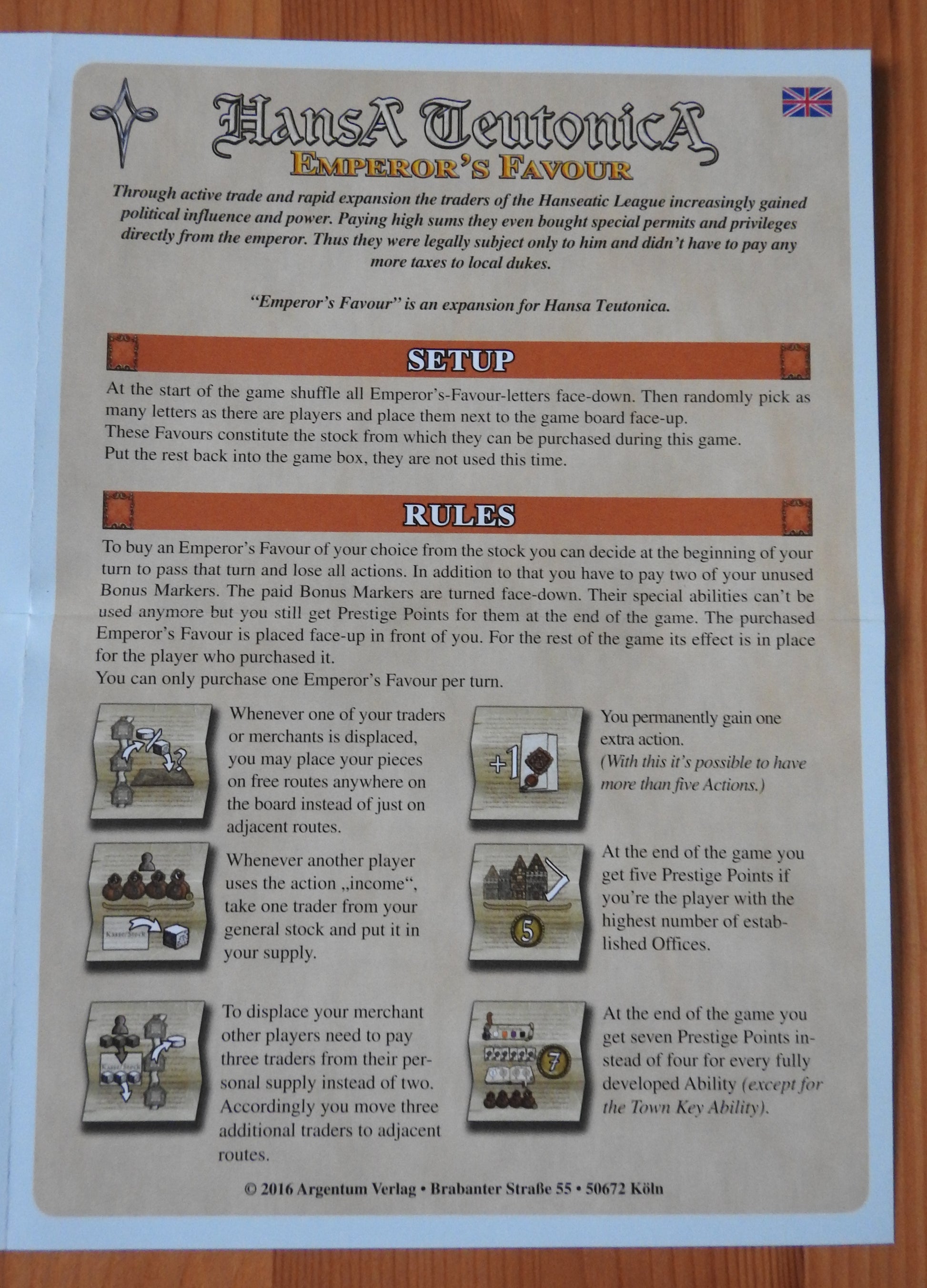 A view of the English rules that are included.