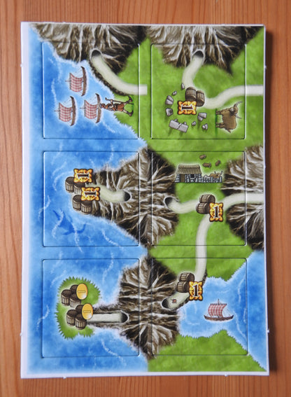 Front view showing all 6 tiles that comprise the Tunnel Tiles 2 mini expansion for the Isle of Skye board game.