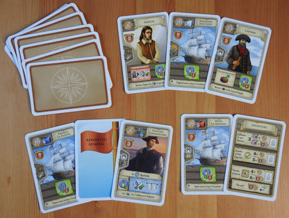 Top view showing a selection of the cards included in this Maracaibo Armada mini expansion.