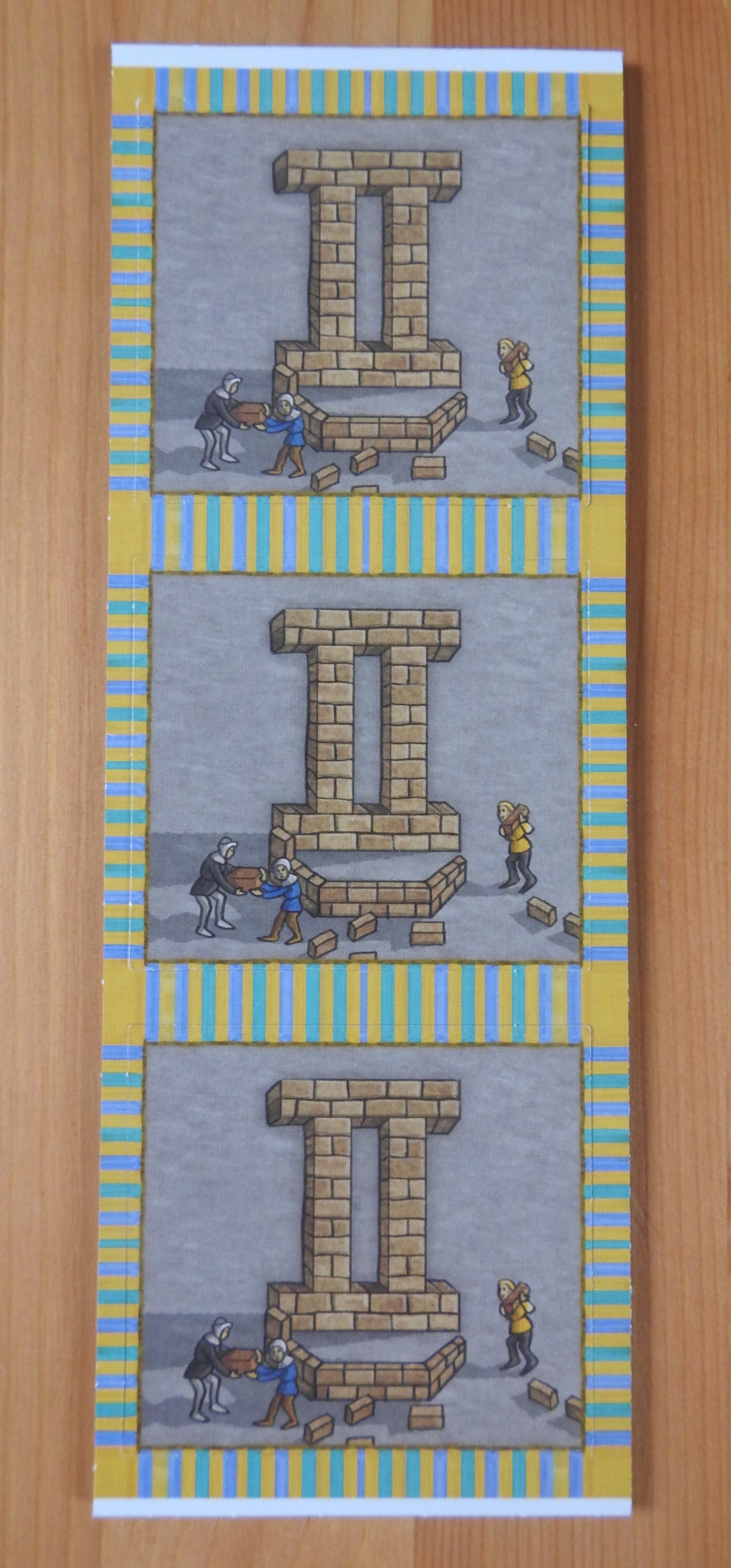 View of the back of the 3 place tiles.