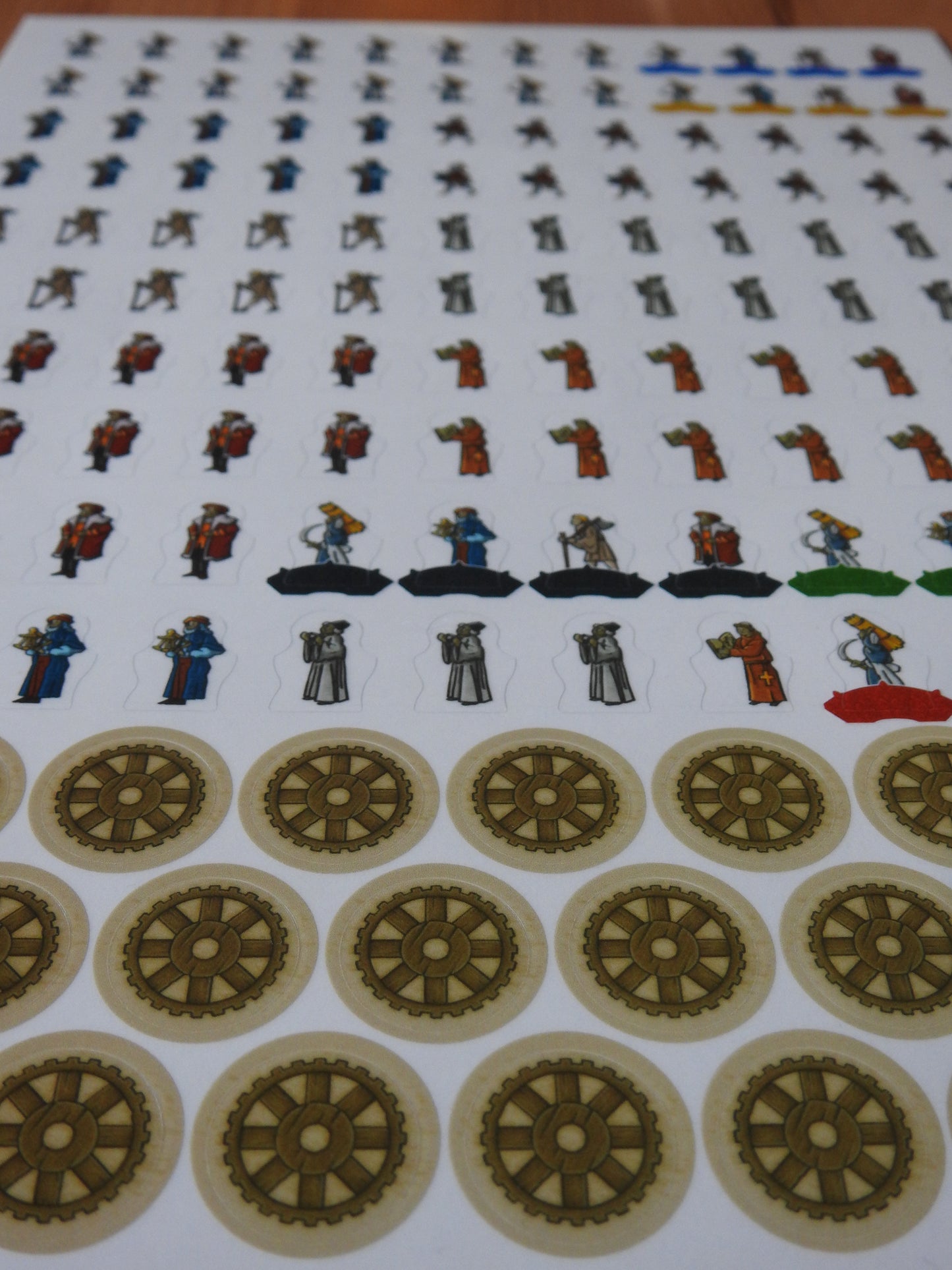 View of one of the sticker sheets, showing various characters from the game.