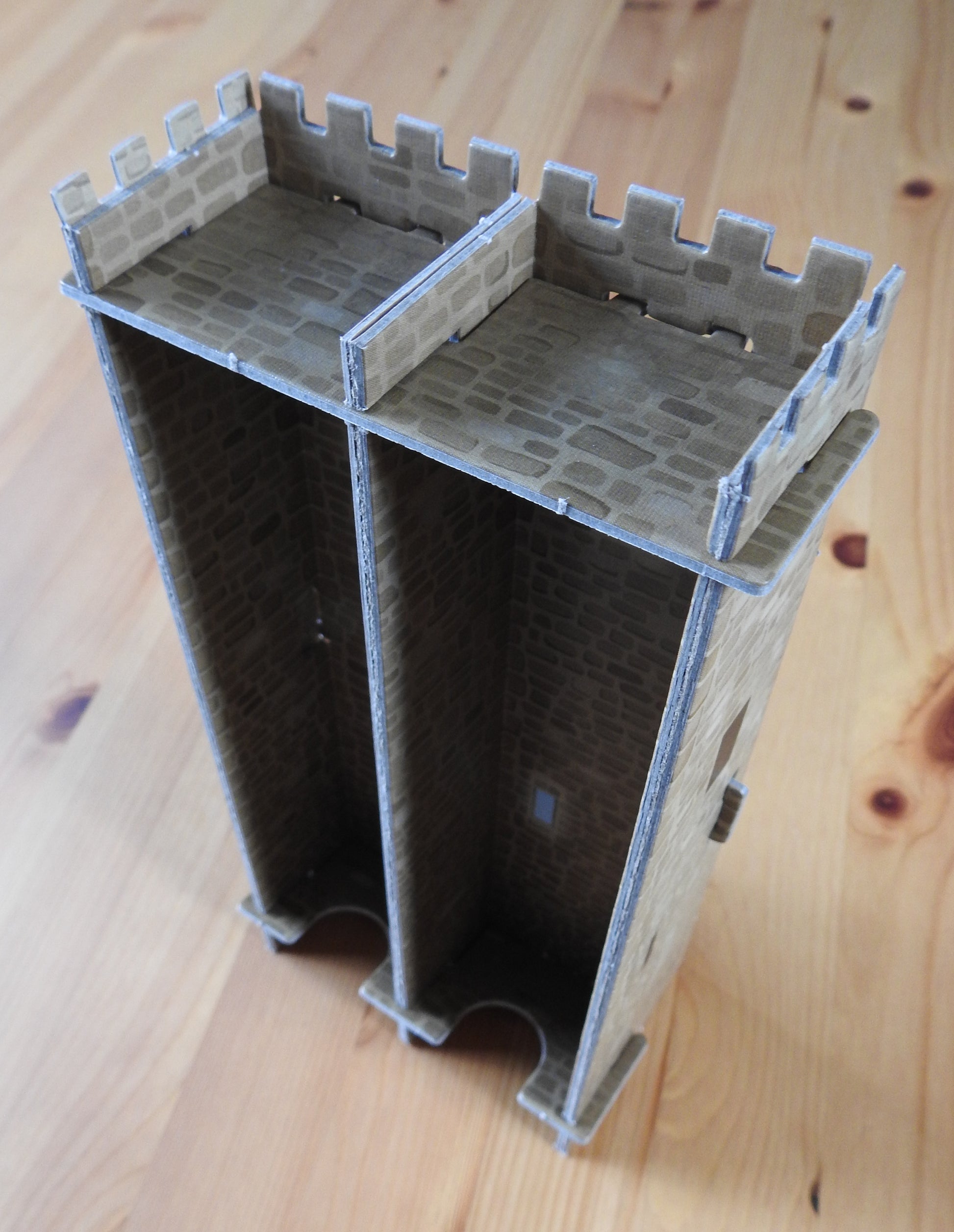 View showing the front of the Tile Tower accessory for Carcassonne.