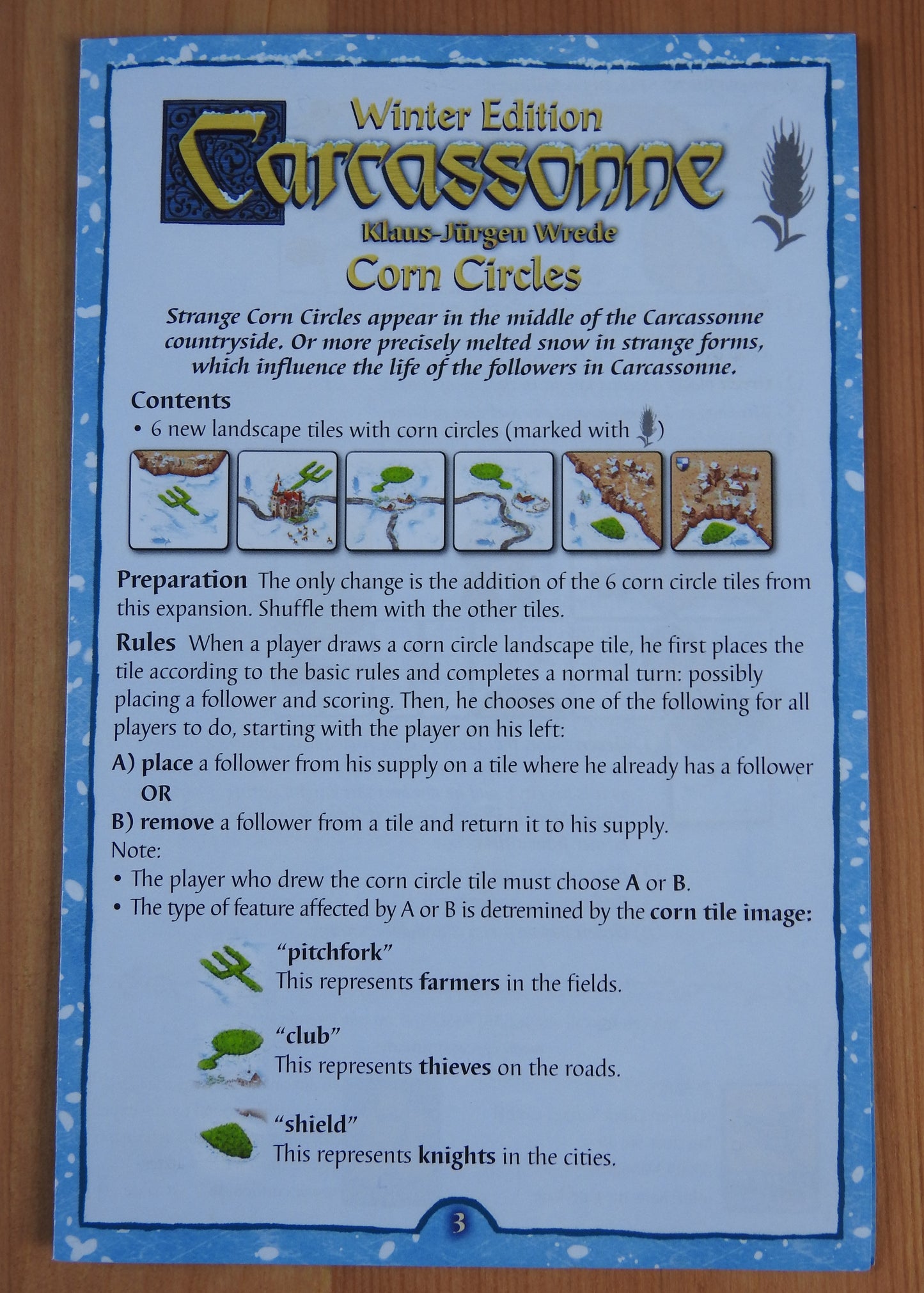 View of the English rules for the mini expansion.