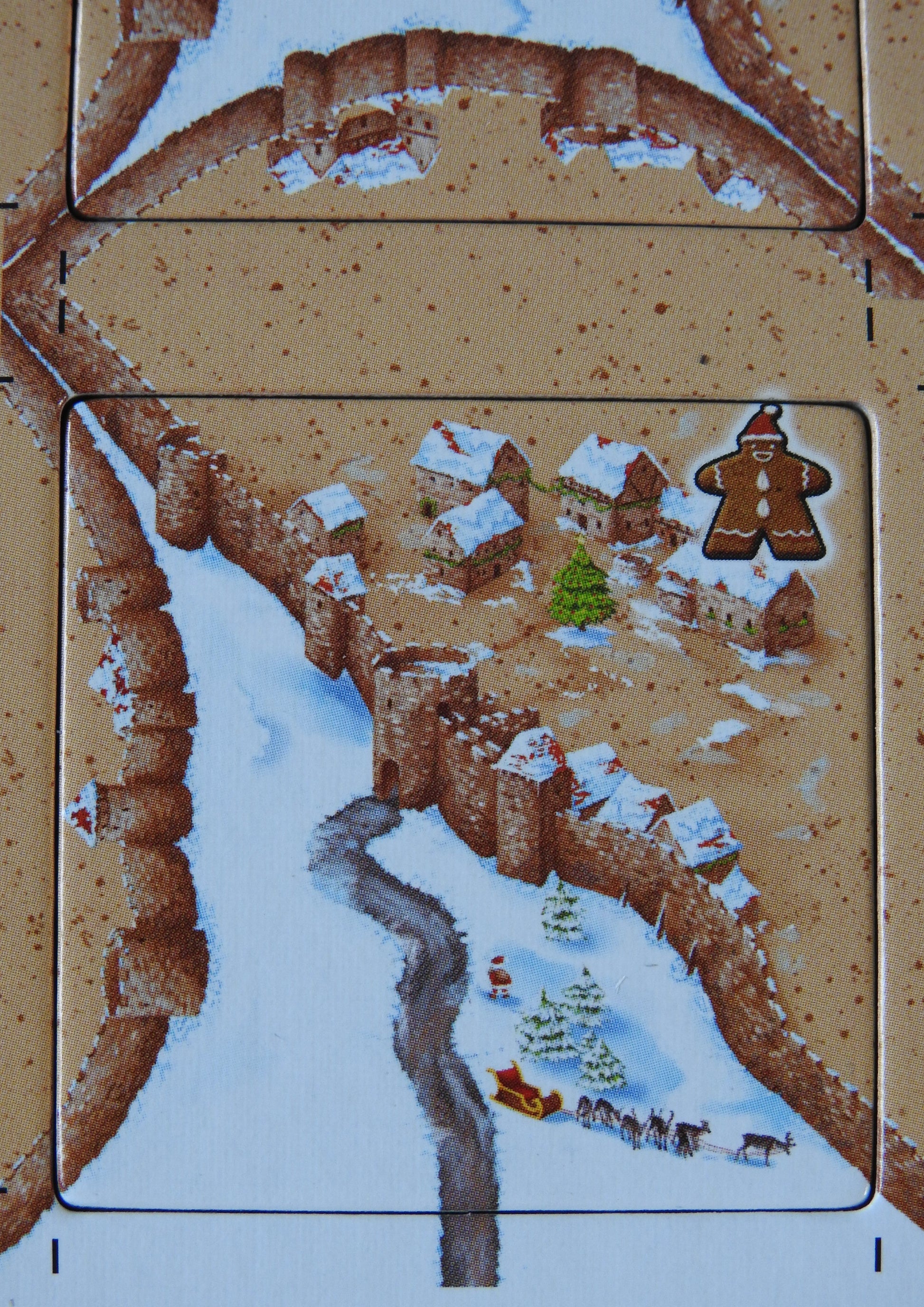Close-up view of one of the tiles included. Shows a road in a snowy field leading to the city gates.
